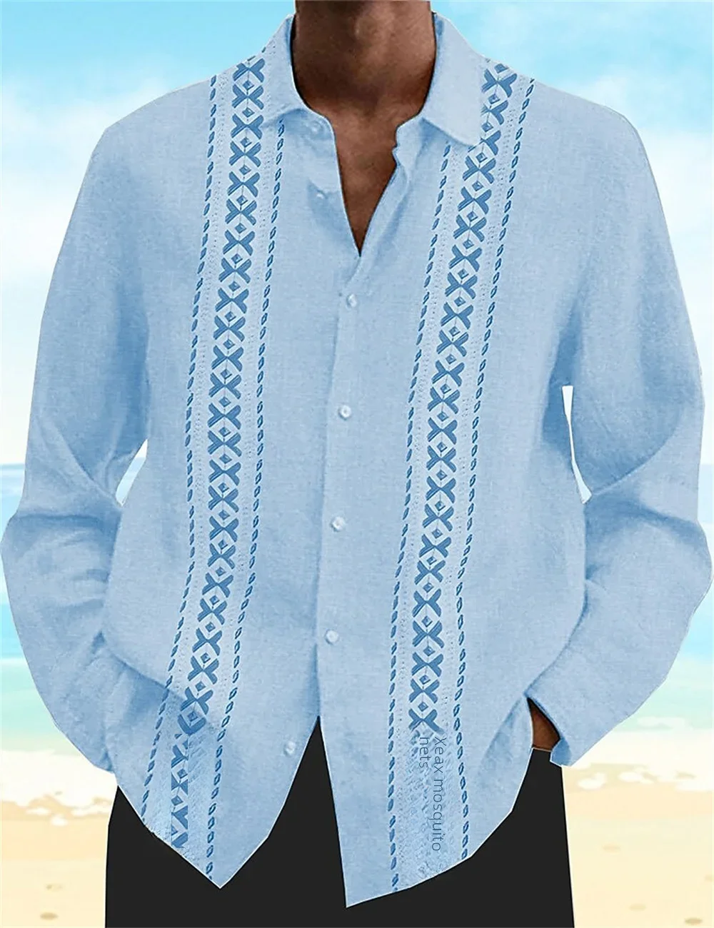 2024 Summer Men\'s Shirt New 3D Printed Flip Collar Button Shirt Street Fashion Leisure Vacation Long sleeved Men\'s Clothing