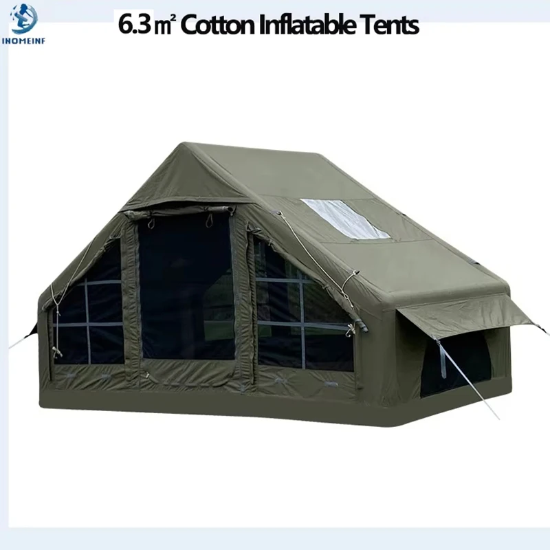 

New 6.3㎡ Outdoor Camping Marquee Rain & Moisture Proof for 3-4 People Family Inflatable Canopies Hiking Travel Cotton Tents