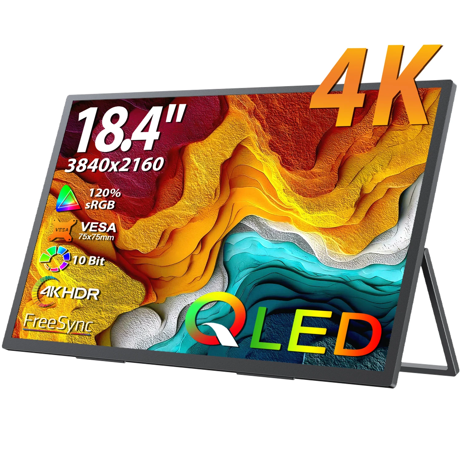 EVICIV moniteur portable 18,4 pouces 4K 3840X2160 120% sRGB 60Hz HDMI USB-C moniteur de voyage pour ordinateur portable MacBook PC Surface PS5 Xbox Gr