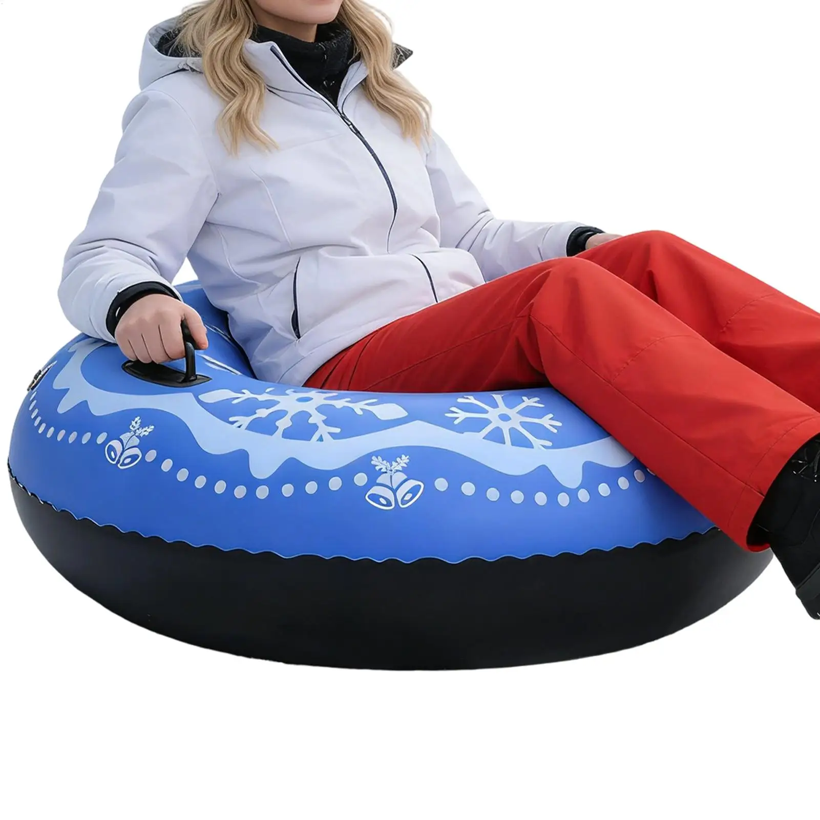 

Inflatable Snow Tube Heavy Duty Inflatable Thick Fun Sledding Toy Kids Adults Snow Tubing Toy For Family Friends Lovers Women