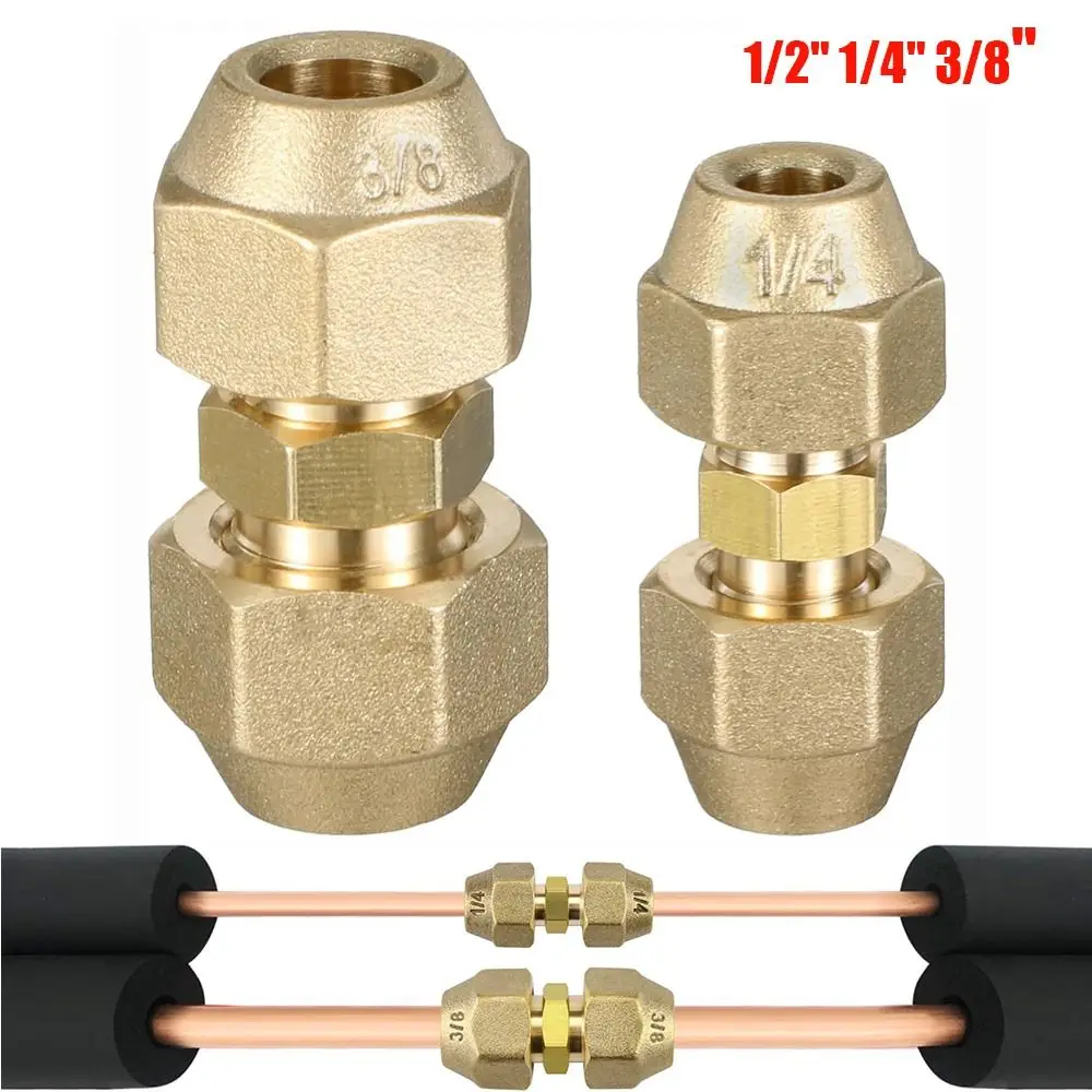 

Прямой удлинительный соединитель для труб 1/2" 1/4" 3/8" с развальцованными гайками, адаптеры для соединения труб, развальцованные фитинги, медные соединители