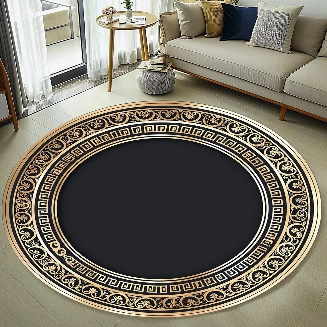 Rustic Rug, Round Area Rug, Floral Rug, Bedroom Rug, Non Slip Rug, Dorm Rug, Turkey Modern Rug, Primitive Rug Non Slip Washable