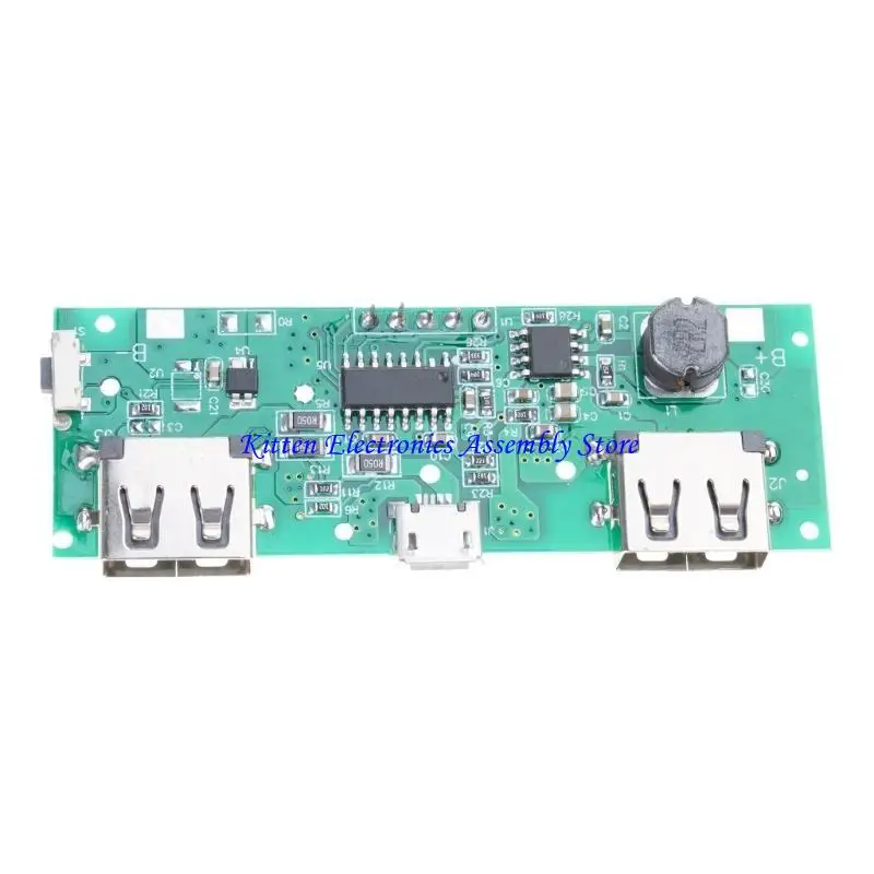 96GD 18650 Mobile Powerbanks Module Micros/USB C/Lightn 5V 2.4A with Short Circuits and Overcharge Protections Components