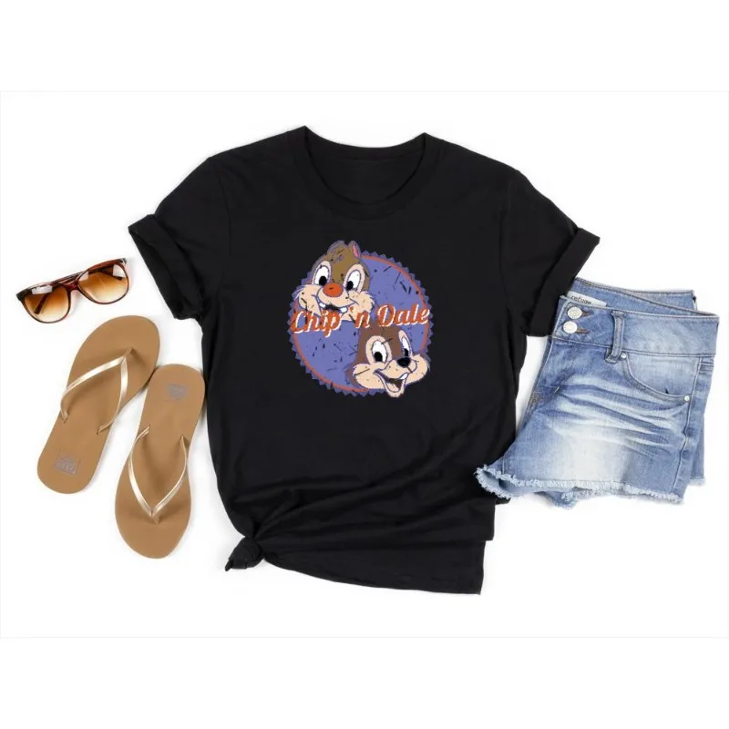 2025 الصيف موضة جديدة رقاقة N ديل قميص ريترو الأسرة قميص عطلة قميص زوجين عطلة قميص القطن الخالص قميص الرقبة المستديرة #2