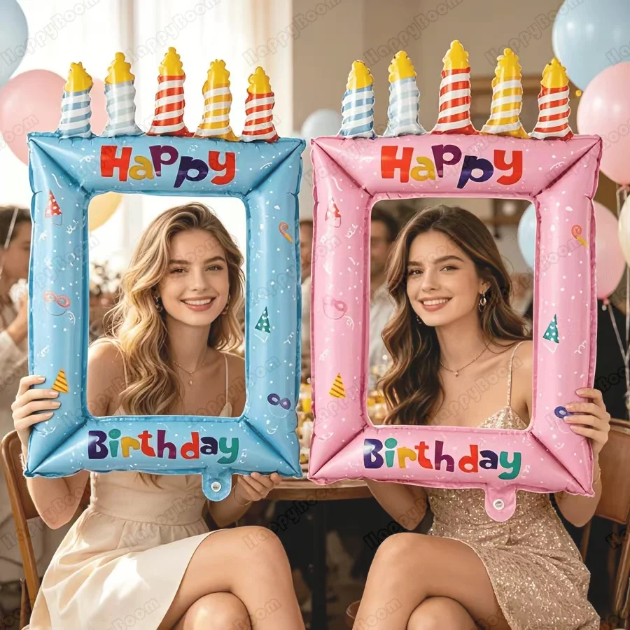 Photo Booth Frame - กรอบรูปบอลลูนธีมเจ้าหญิงขนาด 28 นิ้ว อุปกรณ์ประกอบฉากถ่ายเซลฟี่ ตกแต่งฉากถ่ายรูปสำหรับงานรับปริญญา