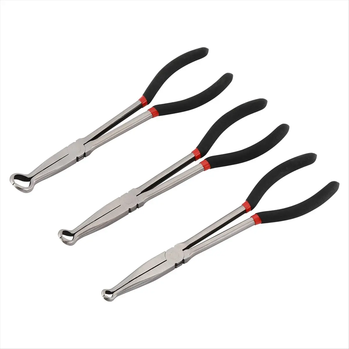 【人気商品】3個セット-11インチ-ホースグリッパーペンチセット、直径6mm、13mm、18mm、オフセットブーツ取り外しペンチ、鋸歯状ジョー