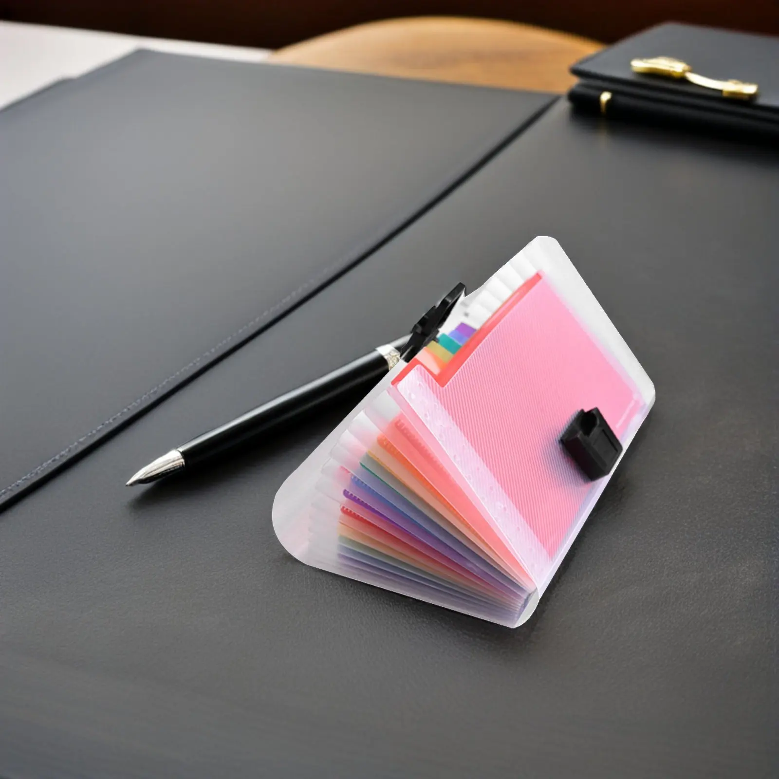 

Accordion File Organizer Bag 13 Pockets Rainbow Design Waterproof Heavy-Duty Plastic A6 Document File Holder for Study Work