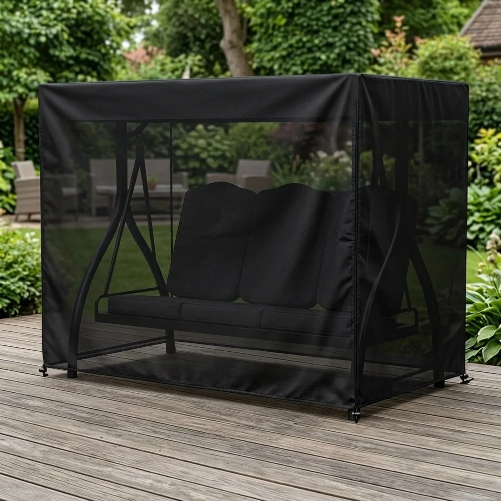 Waterproof For Patio Swing Cover For Durable 210D Oxford Fabric Adjustable Windproof Straps Suitable for Outdoor Use with Zipper