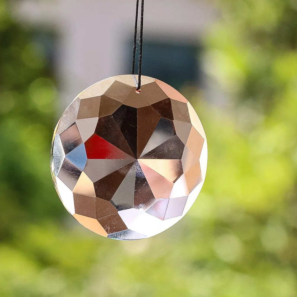 E2 60mm Mandala Hanging Crystal Suncatcher Prisms Brilliant Sunflower Glass Faceted Rainbow Maker Chandelier Home Garden Decor view 4