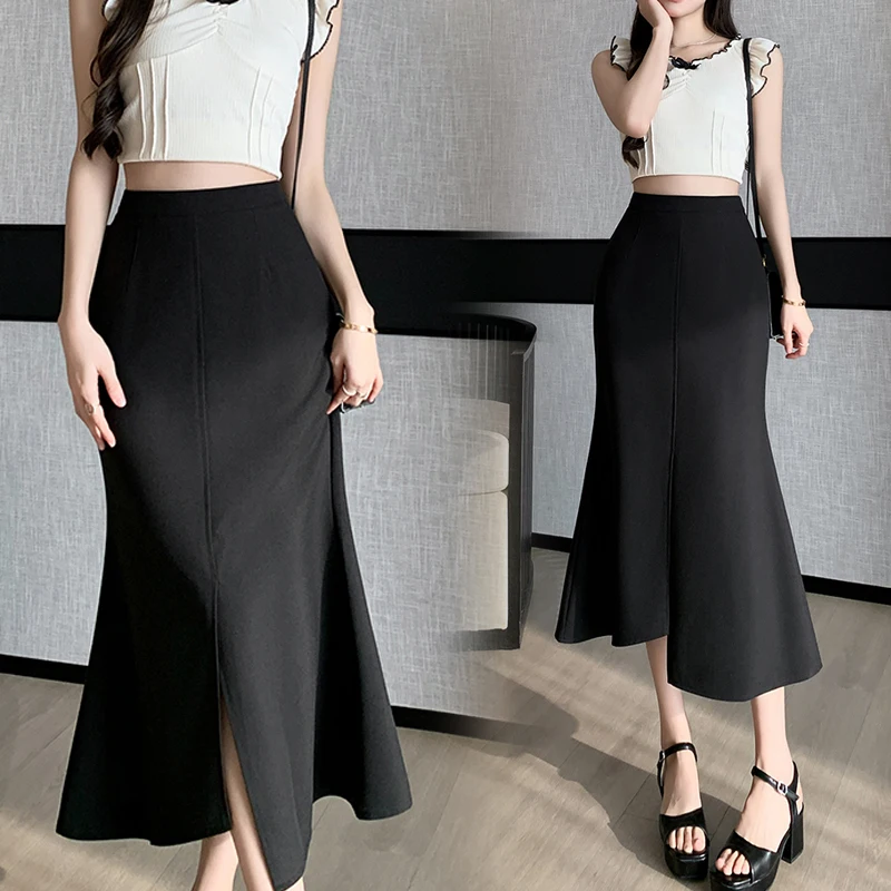 Style Aryum Trend Vintage Mermade Skirts with high-weatherwear Midi A-line skirt for women SK0665