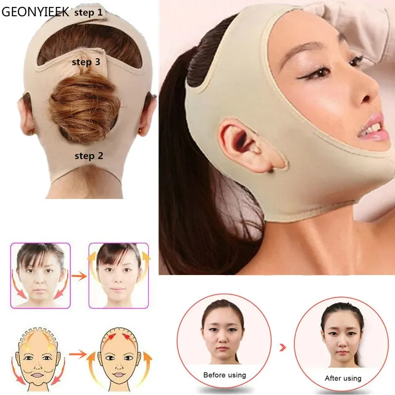 Women Slimming Chin Cheek Slim Lift Up Mask V Face Line Belt Anti Wrinkle Strap Band Facial Beauty Tool Slimming Bandage 1pcs