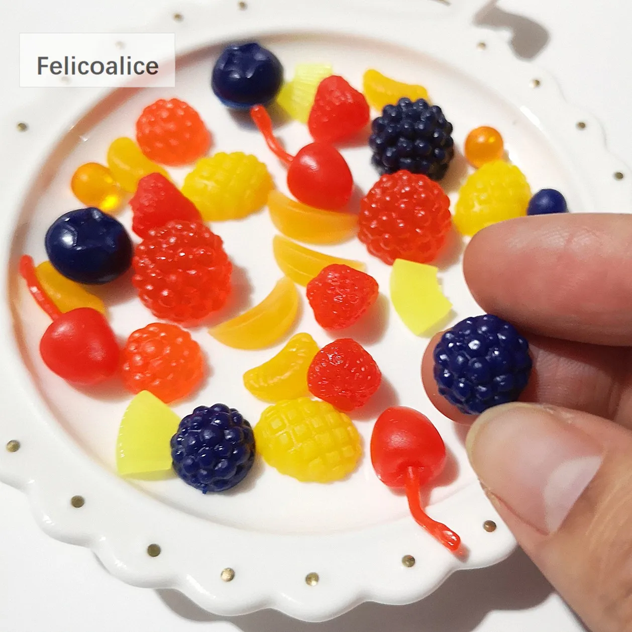 20 Stück niedliche Miniatur-Früchte, künstliche Simulationskirsche für Puppenhäuser, Zubehör, Küche, Spielspielzeug, Wohnaccessoires – Detail 1