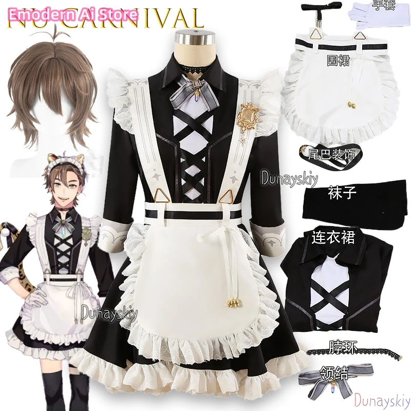 

Nu Carnival Eiden Косплей 코스프레 Наряд горничной Платье Униформа Хэллоуин Карнавал Вечеринка Рождество Игра Ролевая Одежда Сгусток Гайнсай Кей