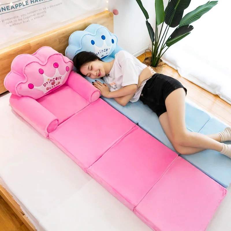 Kids Folding Sofa Bed 4 Layers Frog Foldable Foam Plush Sofa Cartoon Children Gifts