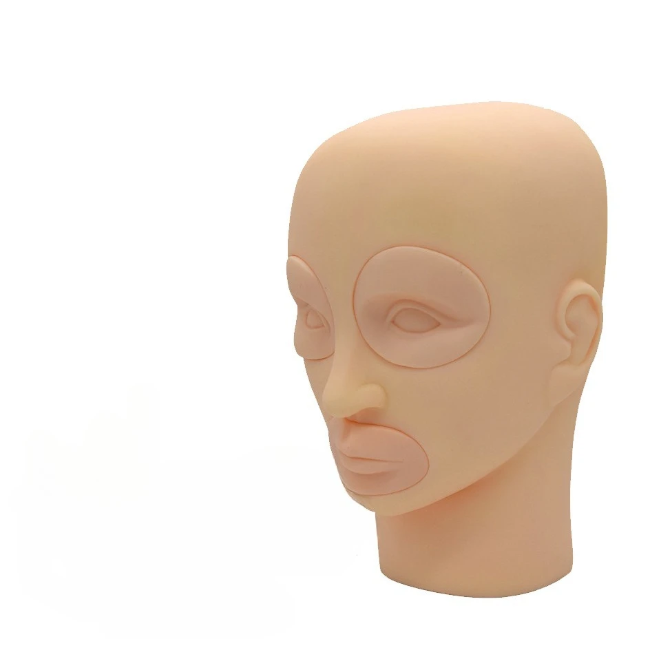 

Removable silicone 3D tattoo embroidery practice head mold, eyebrow tattoo lip novice dummy head