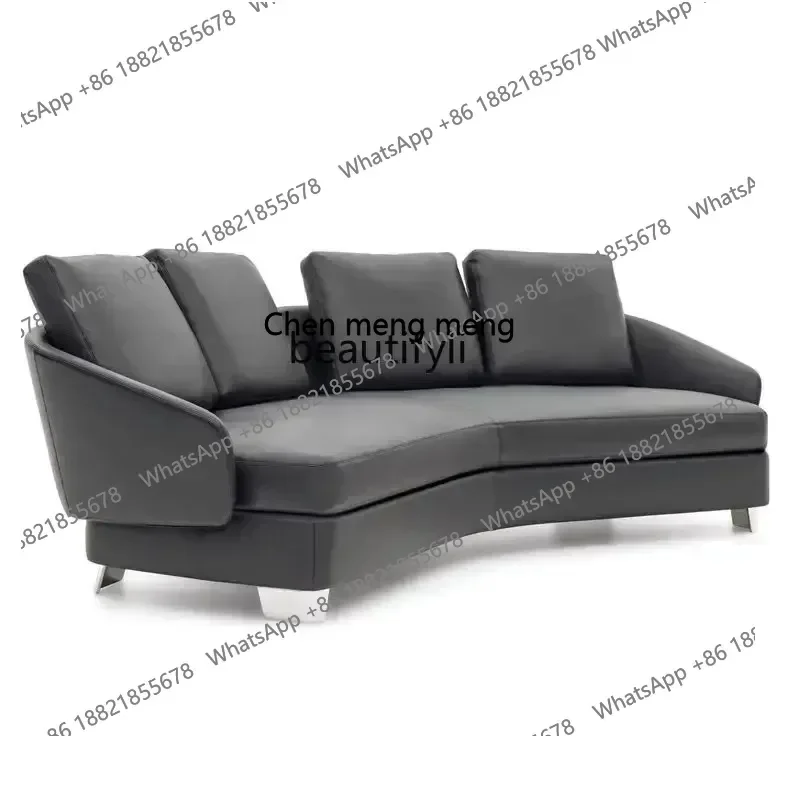 z183   Italian minimalist villa flat floor corner multi-person sofa small apartment living room designer simple combination sofa