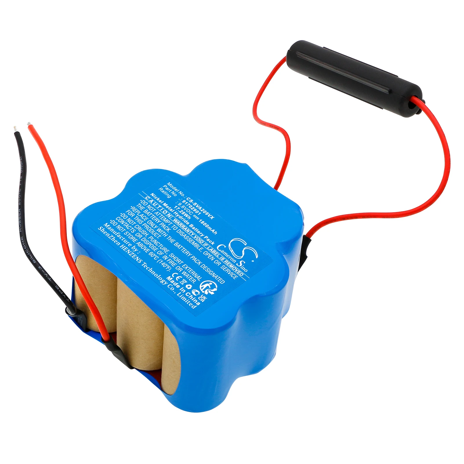

Сменная батарея CS для Siemens VK40B01/03, VXAS020V09, артикул: 91702901, 1800 мАч / 17,28 Вт·ч