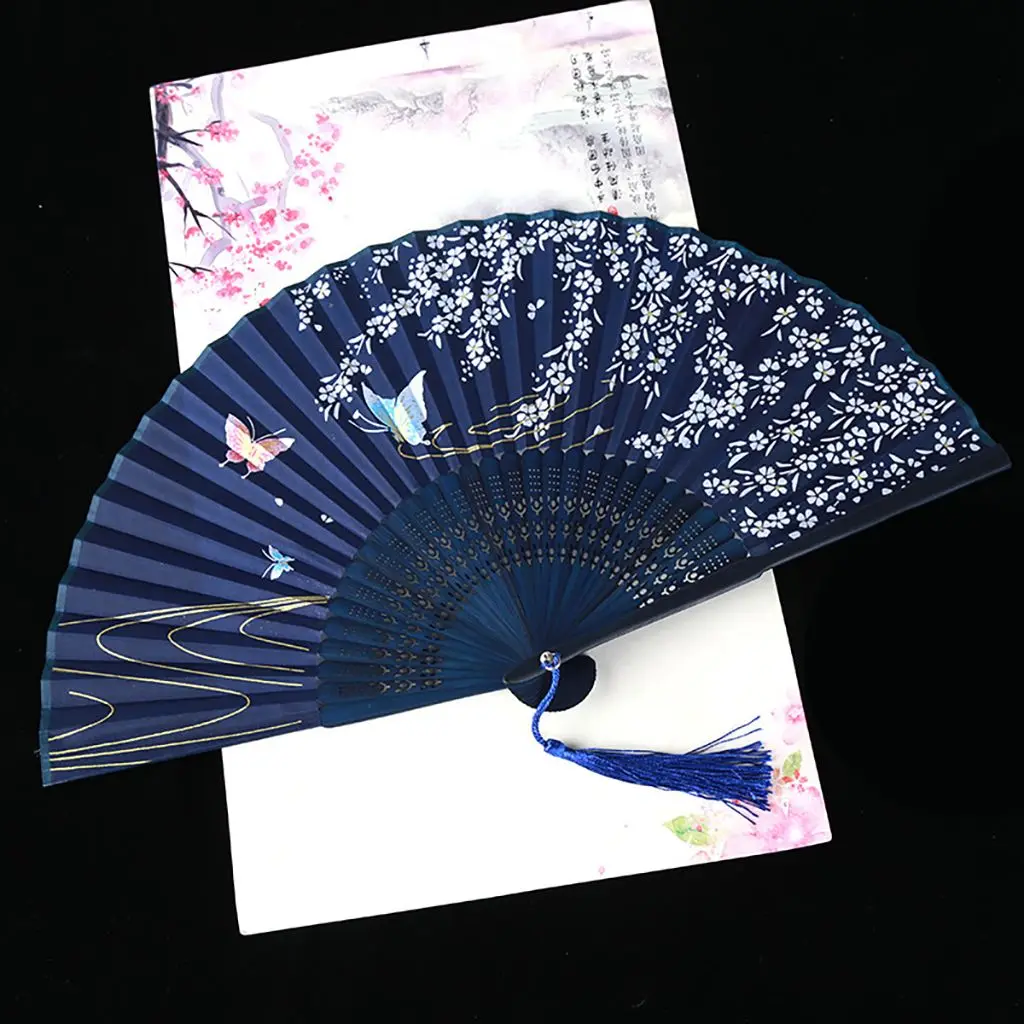 

1 pcs Elegant Vintage Style Colorful Bamboo Wooden Summer Gift Home Decoration Dance Hand Fan Folding Fan Fan Crafts