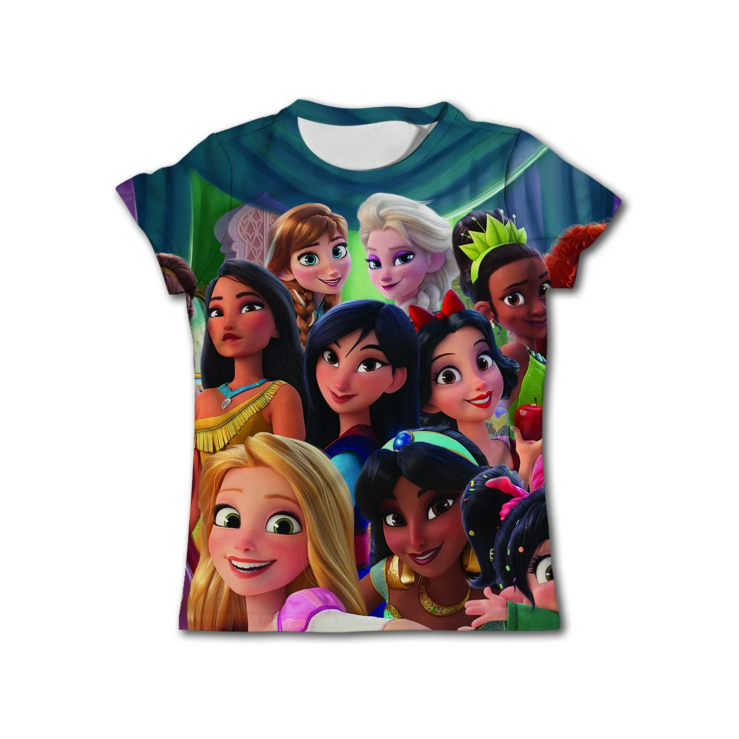 Frozen Anna Elsa T-shirts Girls Clothing Disney T Shirt Children Summer Short Sleeve Birthday Gifts 2-14Ys Kid Girl T-shirt