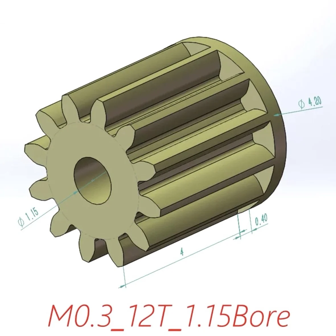 0.3M 9/10/11/12 Teeth 1/1.2mm Nylon Gear Pinion DIY Motor Model