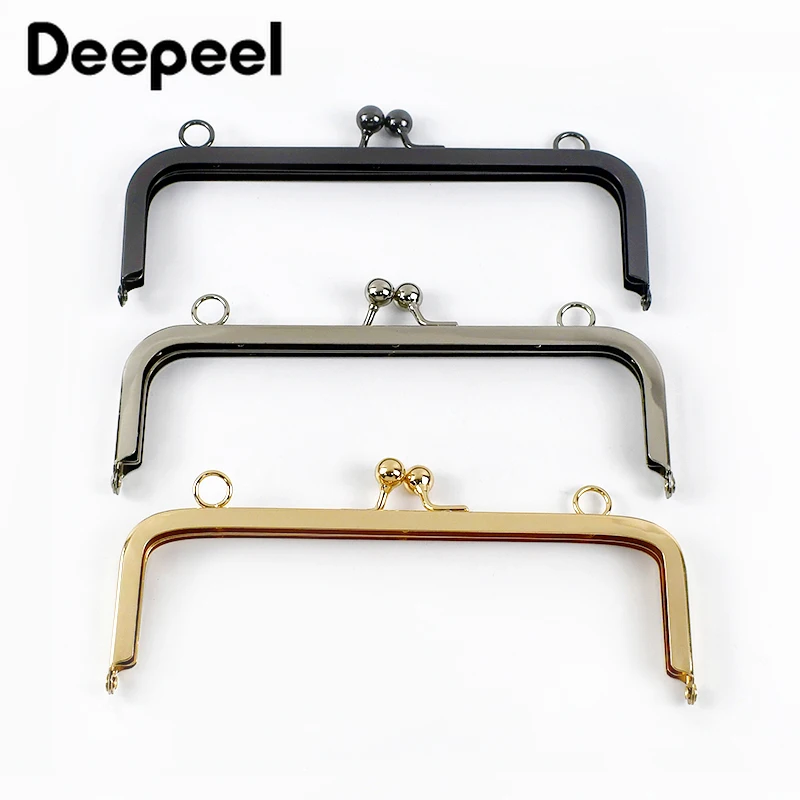 1/2/5Pcs deepel 10/15/19cm kwadratowe metalowe torby z uchwytem torebka rama pocałunek blokada zapięcia torebka DIY portfelowe akcesoria sprzętowe
