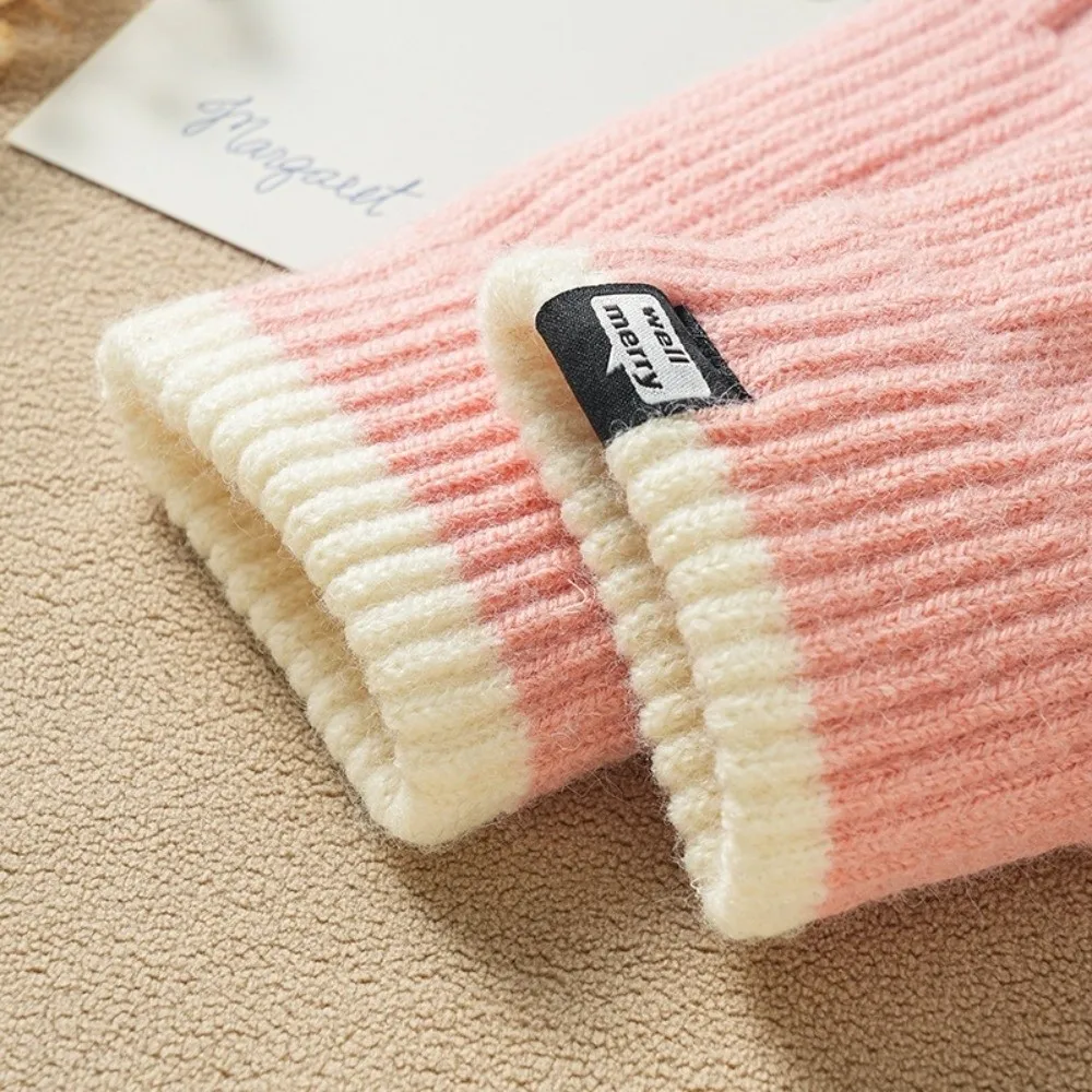 Gifts Warm Knitted Gloves Thumb Opening Cold Protection Full Finger Gloves Touchscreen Gloves Winter Commuting