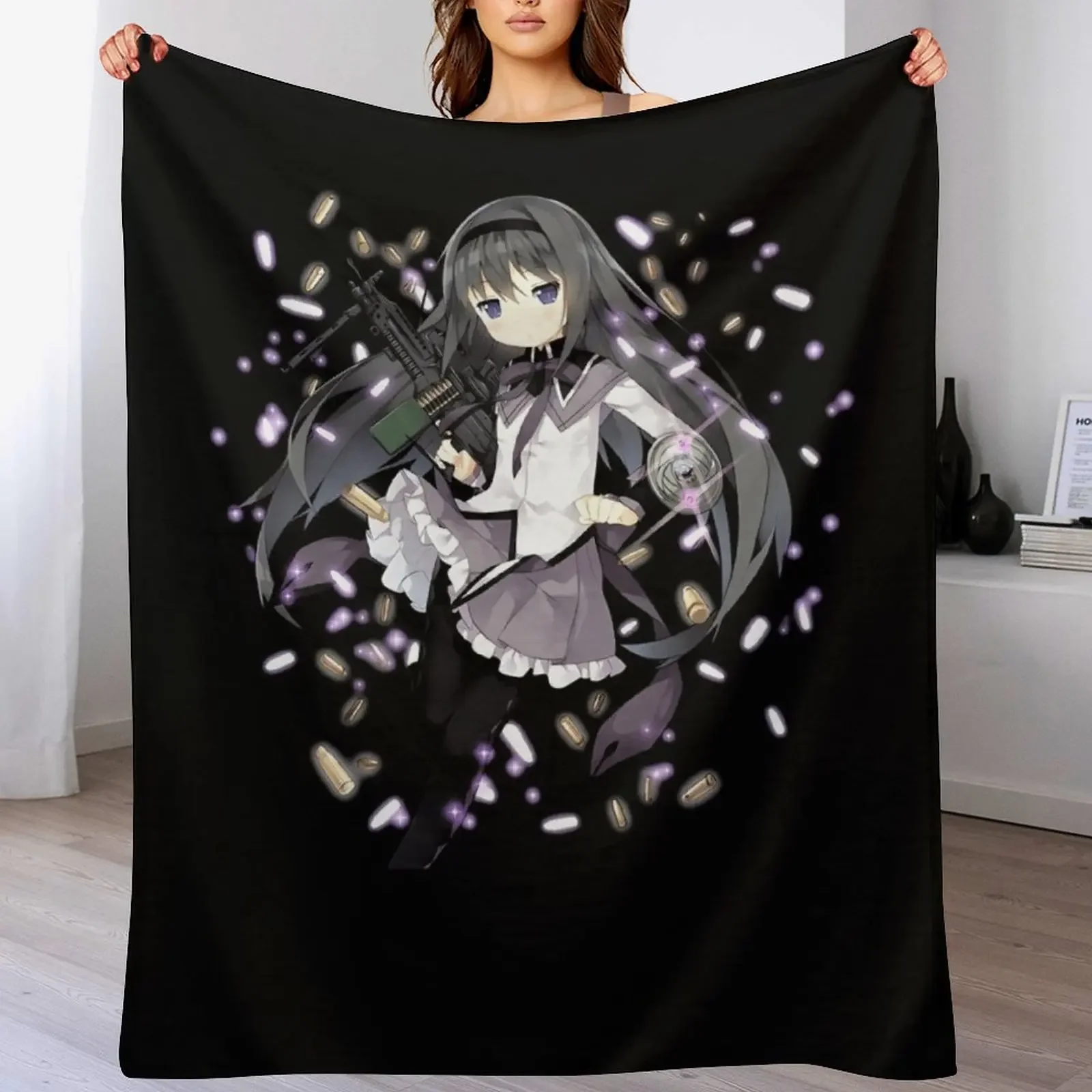 Homura Akemi anime cute Throw Blanket Soft Breathable Blanket for Night Sleeping