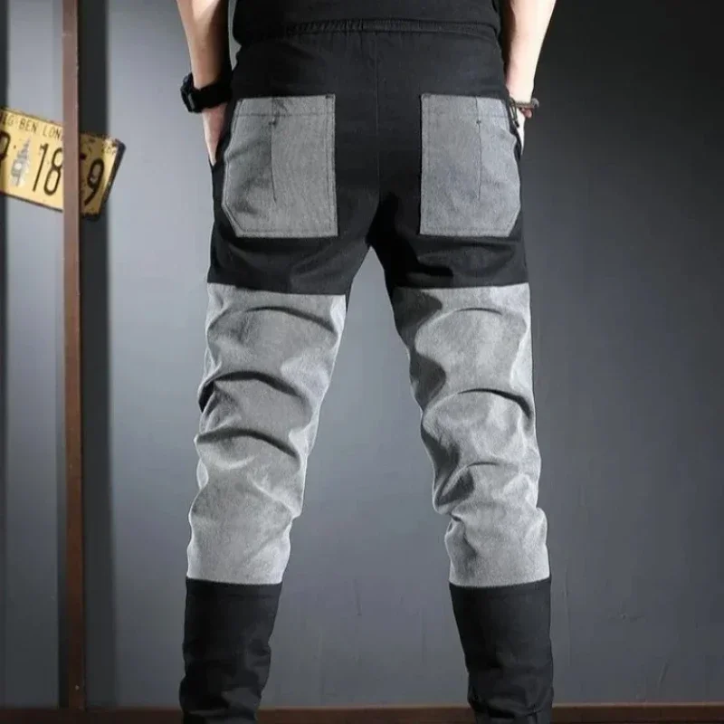 高品質韓国スタイルメンズカーゴパンツ綿 Techwear ルーズ男性ズボン原宿だぶだぶカジュアルスラックスストリートファッションエモ