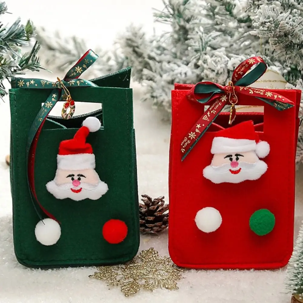 Santa Claus Snowman Elk Felt Christmas Candy Bag New Year Home Decoration Candy Storage Bag Merry Christmas With Handle