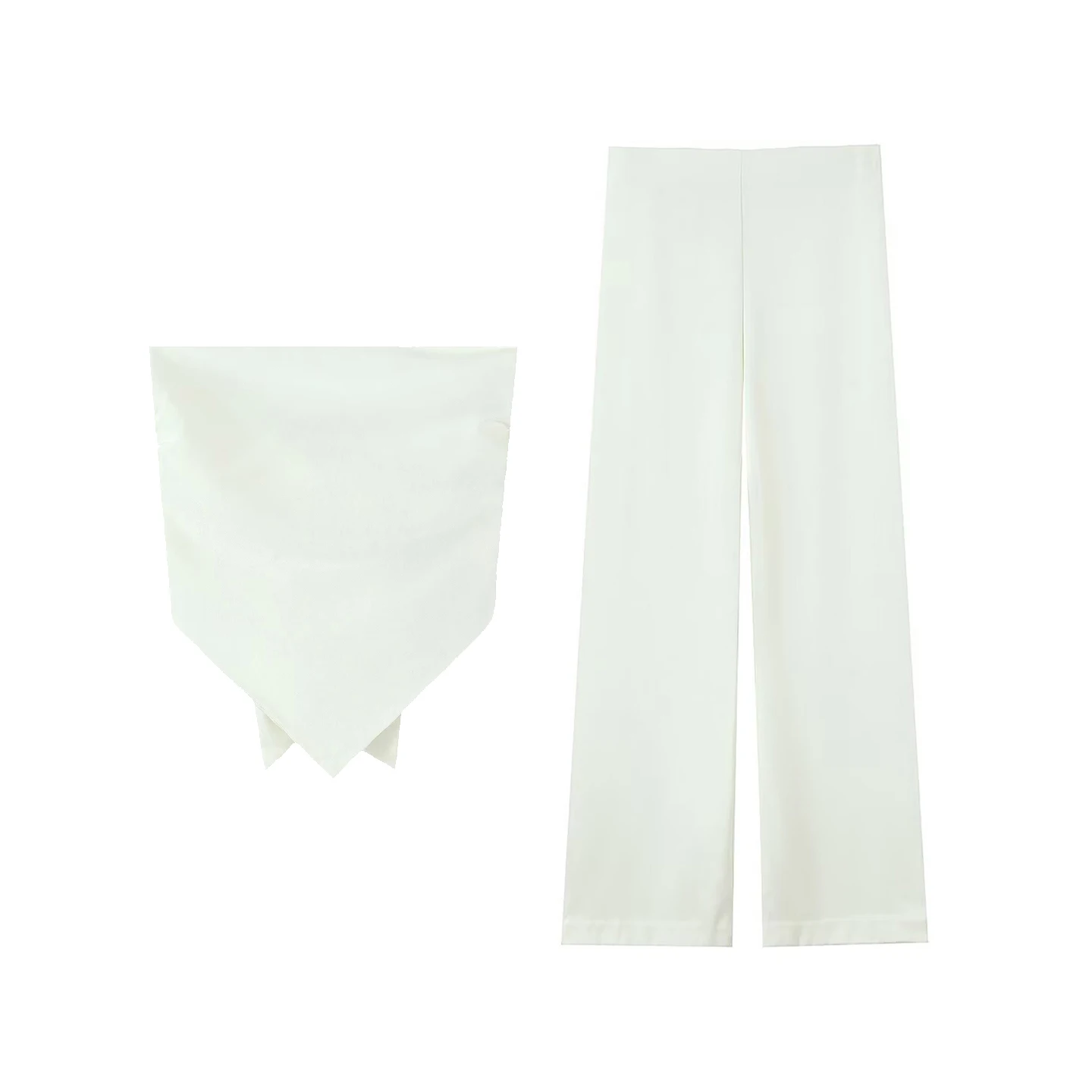 2025 Summer New Women's Sle Thin Scarf Top And Pants Set Long Sve ort Sve round Ne Pull over Faion Outfit Z
