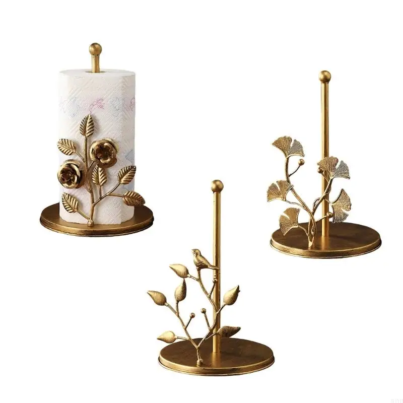 Modern Iron Tissue Holder Freestanding Towel Brackets Not Installation Required Easy Assembly Rusts Proof for Home Decors M4YD