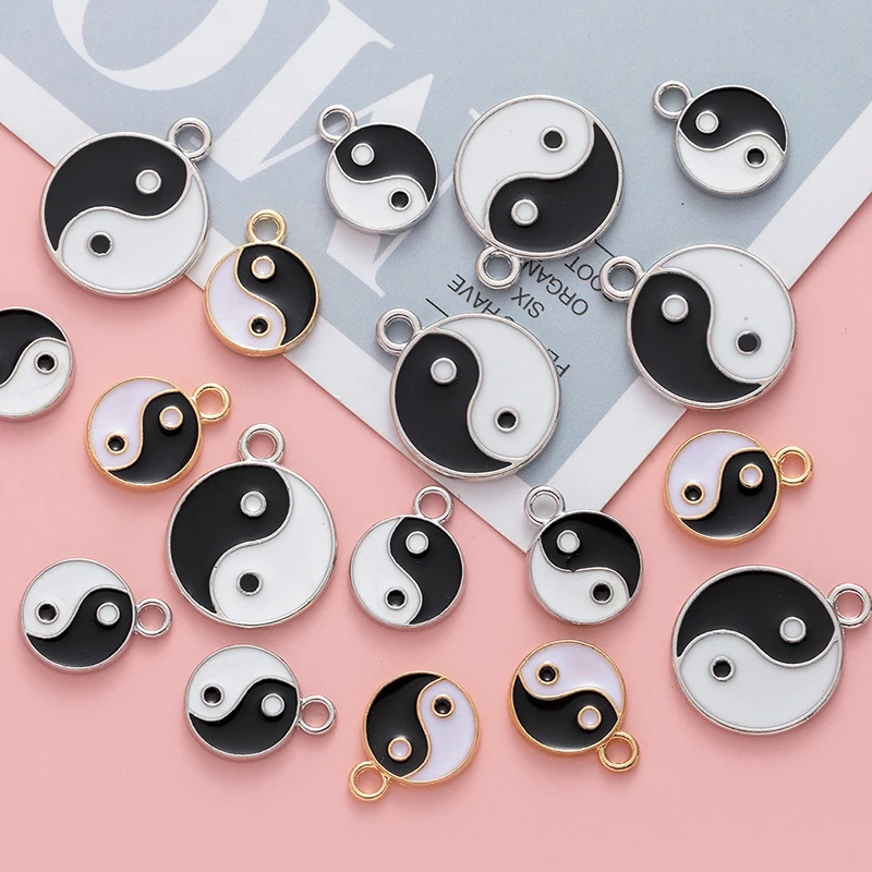 10pcs Enamel Kongfu Tai Chi Charm Pendants for DIY Charms Bracelets Necklace Earrings Fashion Jewelry Making Jewelry Findingsc