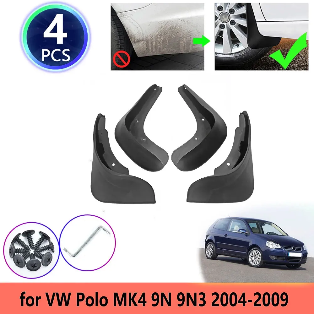 For VW Volkswagen Polo MK4 9N3 2004 2005 2006 2007 2008 2009 Mudguards Mudflap Fender Mud Flaps Baffle Muddy Splash Accessories