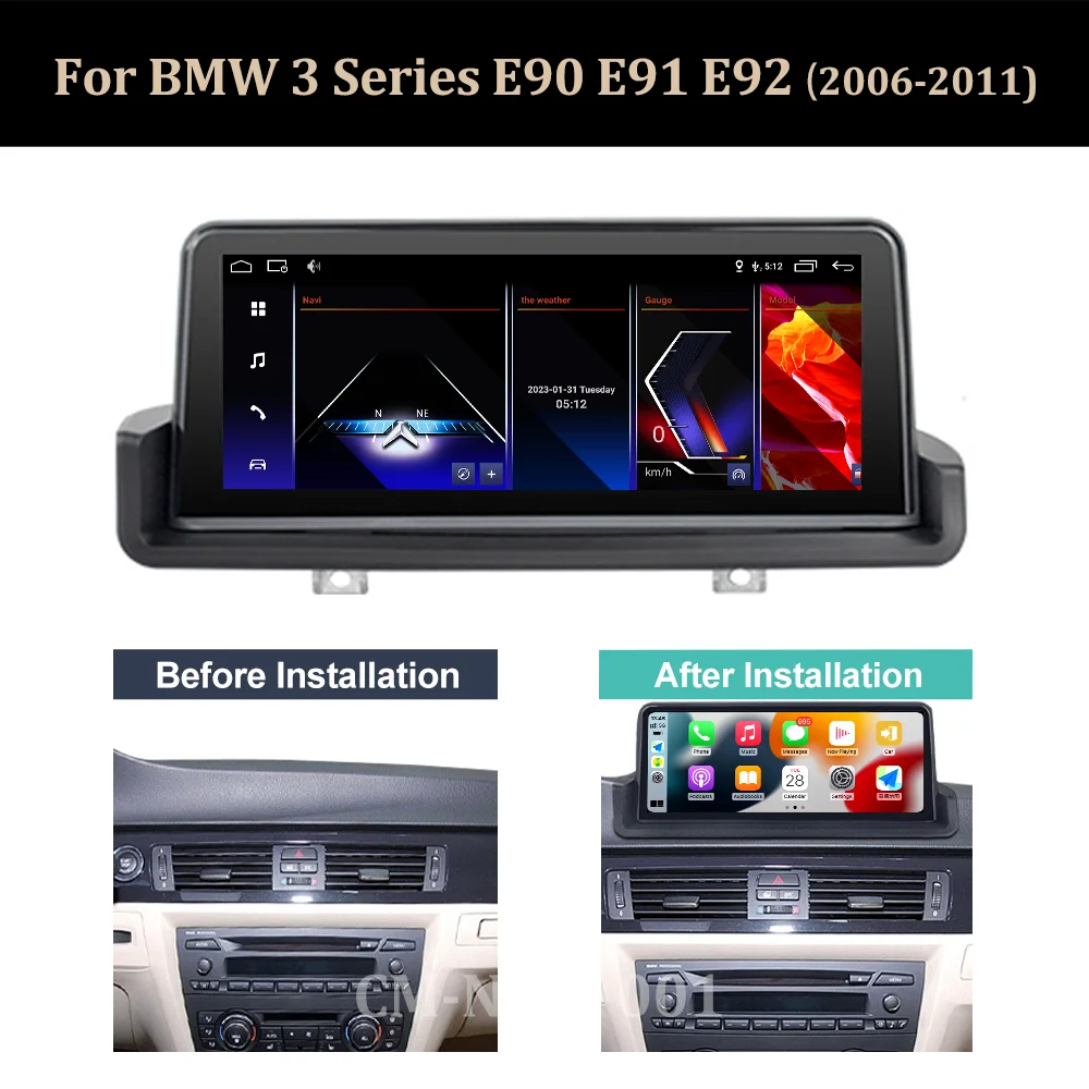 Android 14 LHD RHD dla BMW serii 3 E90 E91 E92 2006-2011 Idrive 10,25 cala Samochodowy multimedialny odtwarzacz wideo Ekran GPS Navi