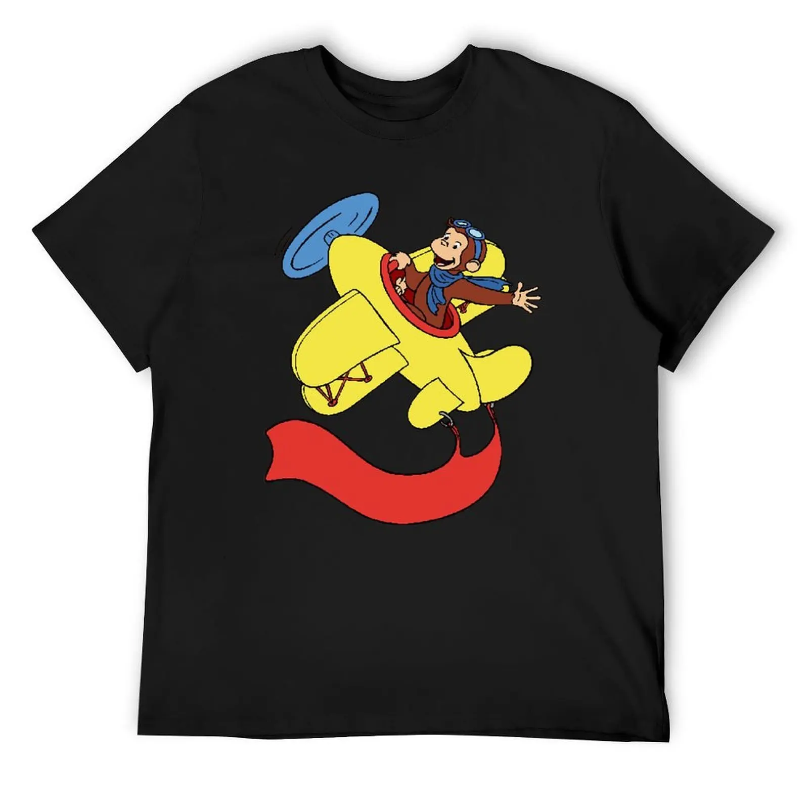 

Curious george in an airplan T-Shirt rapper graphic tees Louboutins graphic tee shirt graphic t shirt vintage outfits for men