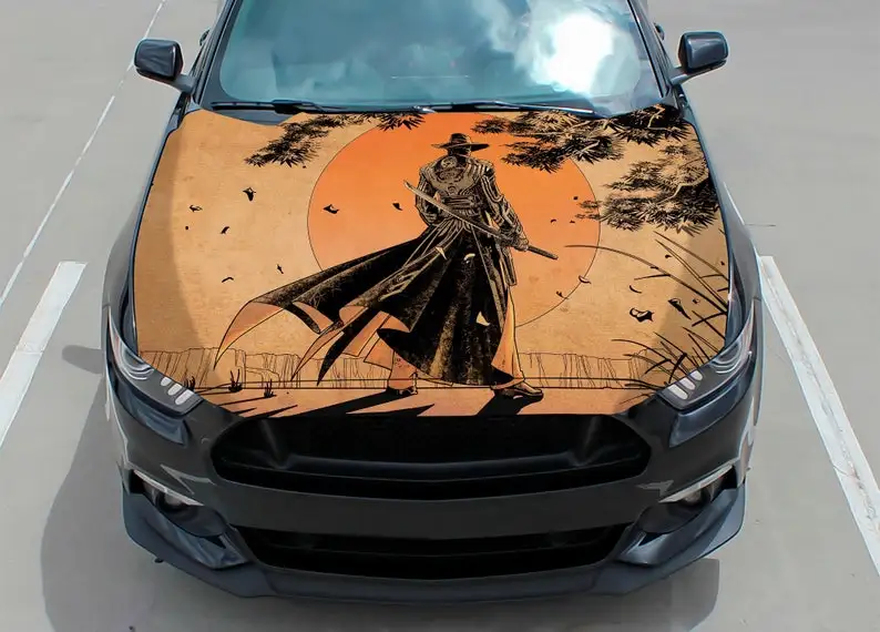 

Car hood decal vinyl sticker graphic wrap decal truck decal truck graphic bonnet decal skull f150 samurai FIT ANY CAR