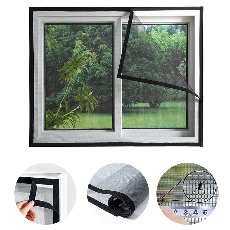 Mosquito Proof Gauze Net, Mosquito Net, Tulle, Insect-Proof Curtain, Window Screen, Self-Adhesive, Summer, Doors, Custom Sizes