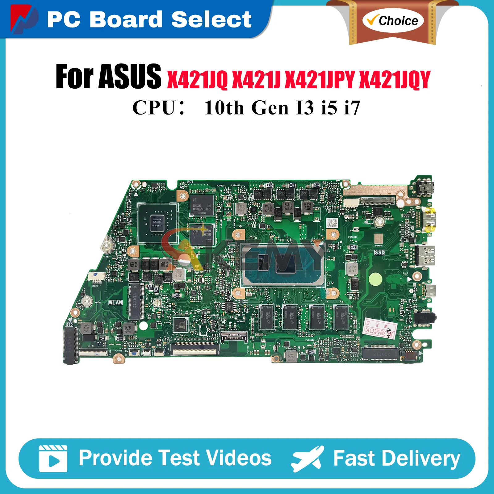 

X421JQ Laptop Motherboard For ASUS X421JQY R421J V4050J X421JPY X421JAY S433J X413J X421J I421J Mainboard With 10th Gen I3 i5 i7