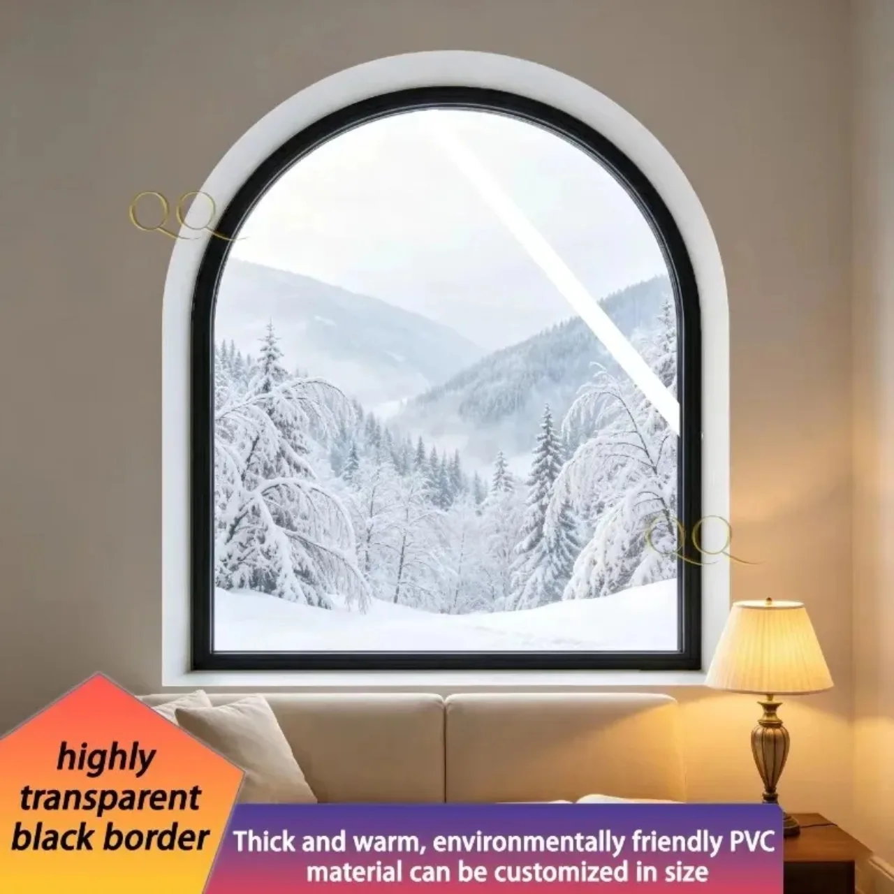 Curved Window Insulation Film Customizable Size Easy Install High Transparency Windproof Durable PVC Film for Energy Efficiency