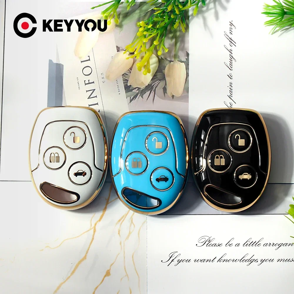KEYYOU 3 Buttons Key Case Cover TPU Car Remote Key Holder For Ford Focus Mondeo Festiva Fusion Suit Fiesta Accessories