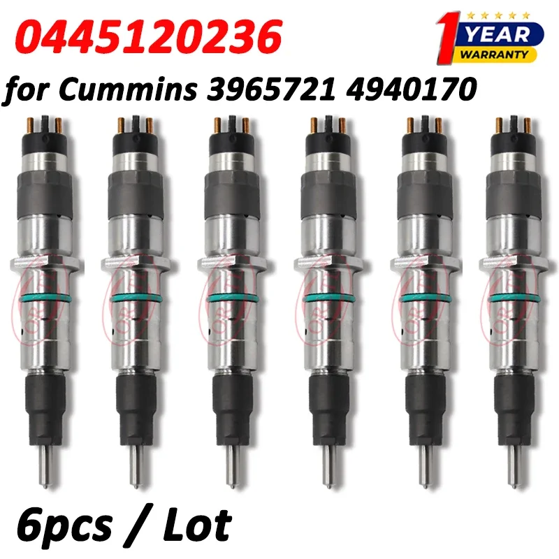

6pcs 0445120236 Diesel Auto Spray Injector Nozzle 3965721 4940170 5263308 For Komatsu Cummins 350-8 300-8