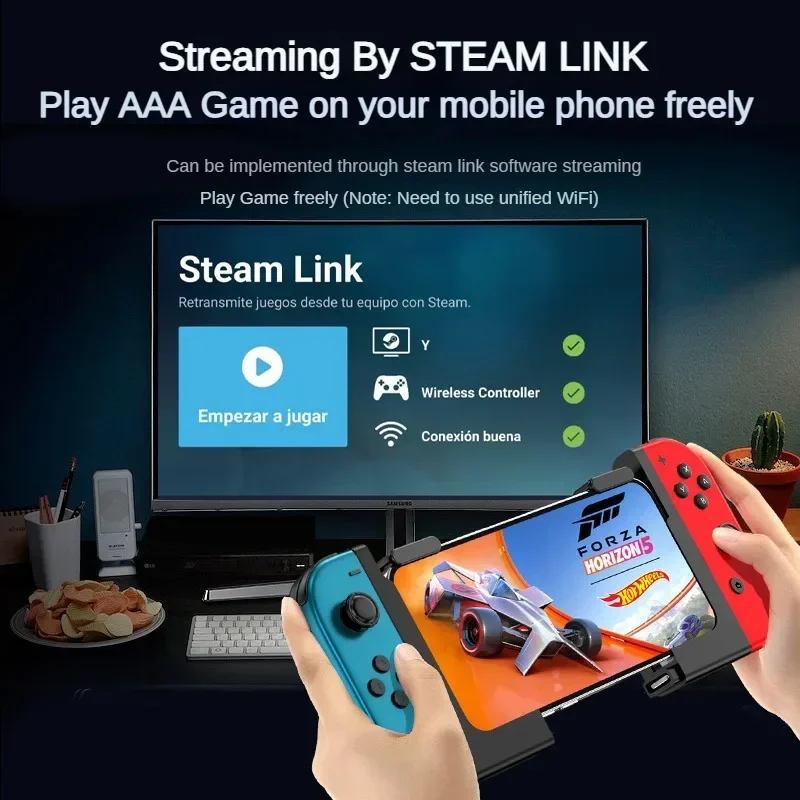 حامل مشبك للهاتف المحمول Joycon IOS16 للتبديل Oled Gampad قبضة مشبك مغناطيسي للعب عن بعد مثل ملحقات سطح البخار