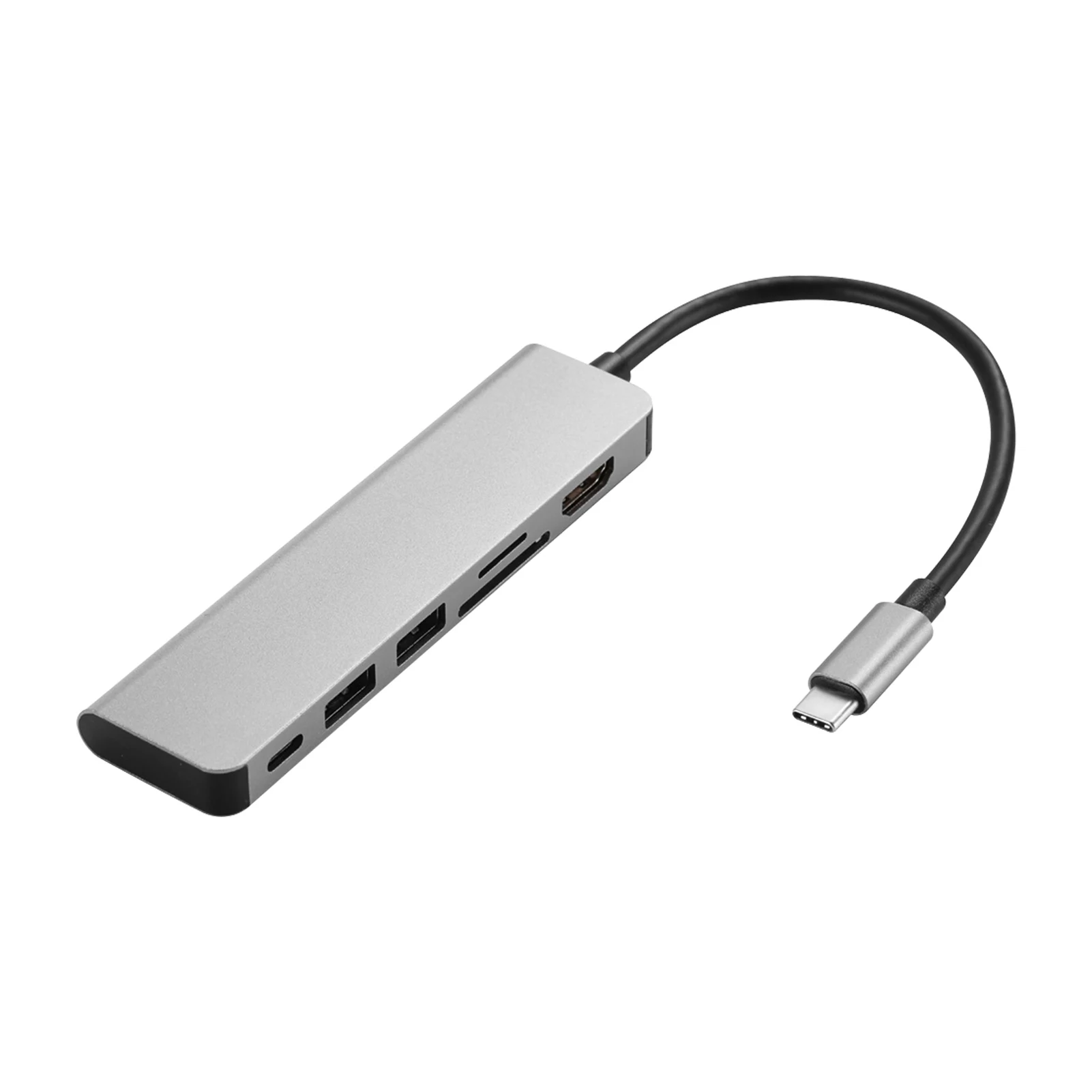 Multiport USB Card Reader para PC Laptop, High Speed Docking Station, Transferência De Dados, Adaptador De Carregamento Rápido, Carregador Hub, Tipo C