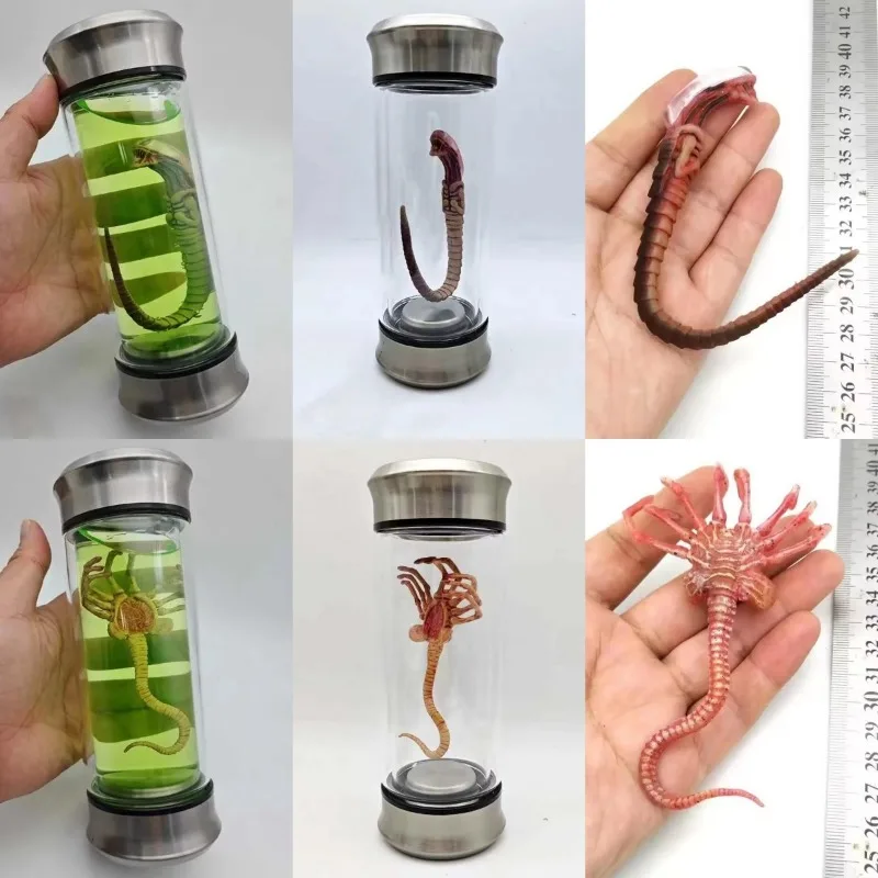 Alien Glow Glass Jar Xenomorph Facehugger Embryo Specimen Movie Prop Jar Replica Home Office Decor Desktop Crafts Decoration