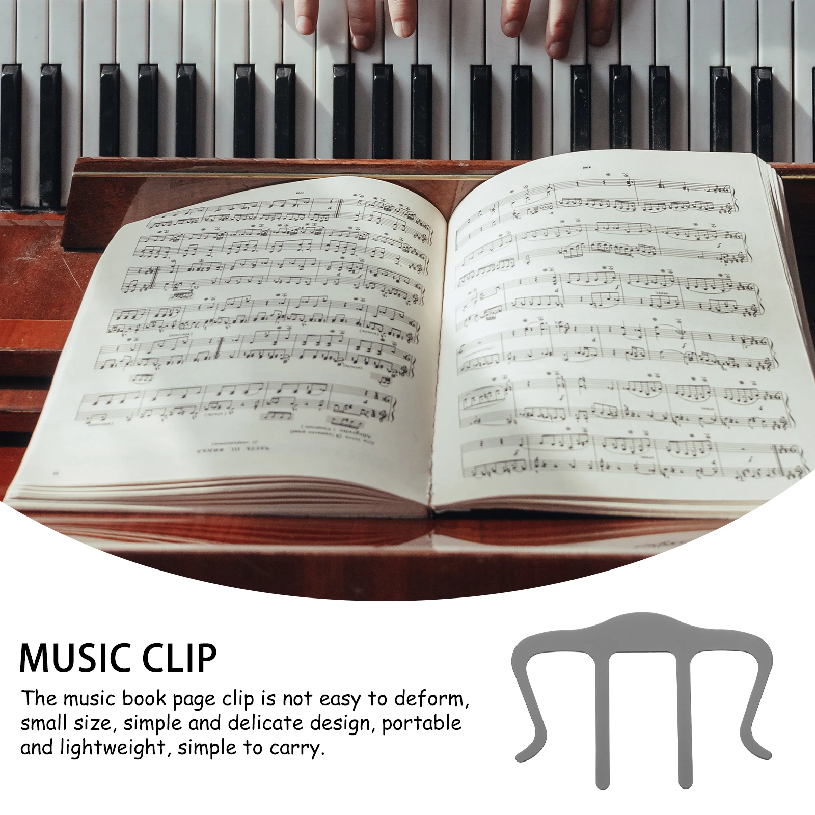 

Piano Score Clip Music Page Hands-free for Stand Holder Clips Metal Book Bookmark
