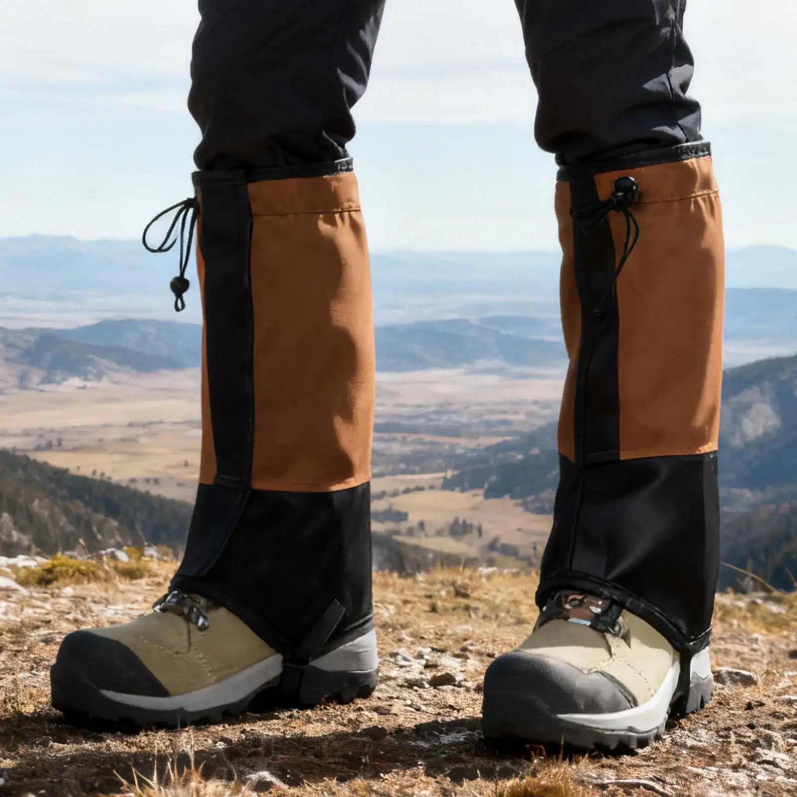Waterproof Leg Gaiters for Hiking, Adjustable Snow Sand Rain Proof Guards, Outdoor Protective Gear for Trail Running Mountaineer
