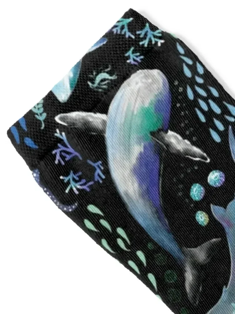 Ocean Diving with Whales at Night - Remix Socks Thermal man winter new year Luxury Woman Socks Men's