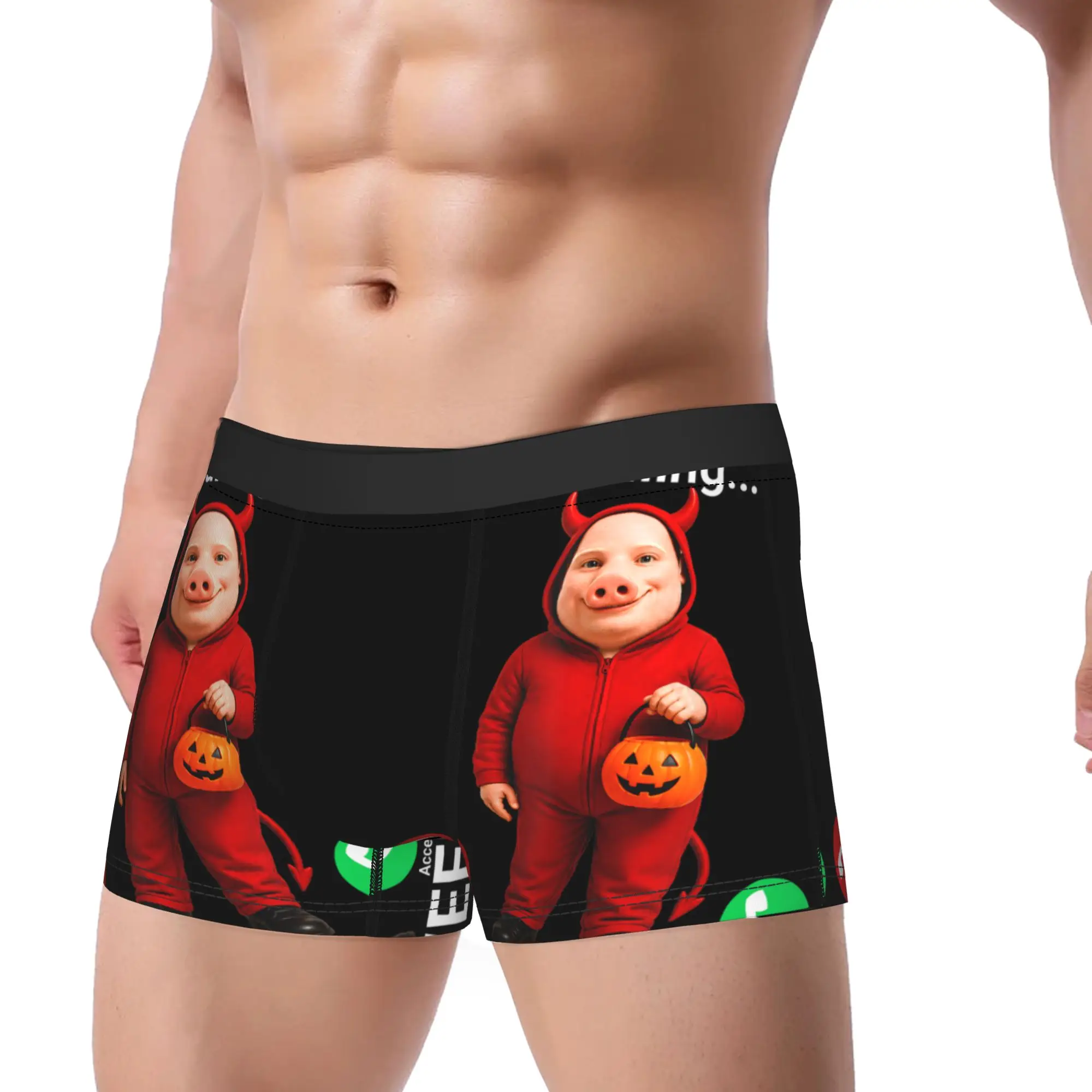 Halloween John Pork Boxer Brief  Underwear High Quality Man Sexy Soft Trunk Printing Plus Size Underpants
