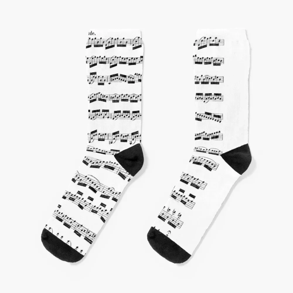 Bach Cello Suite I Prelude Socks winter thermal floral gifts Stockings Woman Socks Men's