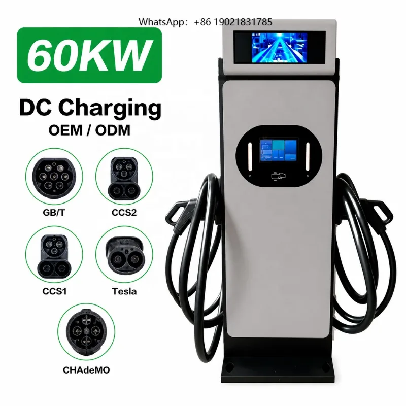 New commercial DC electric vehicle charging station double  fast charging equipment 60kW rainproof 4S shop parking lot custom